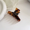 Vintage tortoiseshell acetate hair claw clip for women featuring elegant leopard patterns - 2#Dark Tortoise