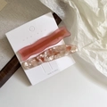 Lot de barrettes à cheveux rétro en acétate rouge corail et blanc marbré élégant - Rose