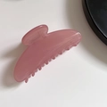 Grande molletta per capelli rosa traslucida gelatina per acconciature eleganti donna - Stile a Semicerchio