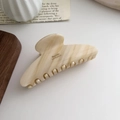 French style milk tea marble acetate hair claw clip with Barrette La France gold logo - 6# Creamy Apricot