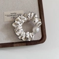 Elastico per capelli a pois con pizzo e grande perla su espositore minimalista - Modello perla (Perla sintetica bianca) / 4# Bianco Modello perla