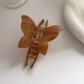 Eleganter Bernstein Schmetterling Haarklammer aus Acetat mit Barrette La France Schrift - 3# Karamell