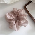 Champagne pink organza scrunchie with shimmering texture for French style hairstyles - 2# Apricot