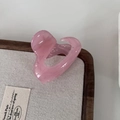Pinza per capelli rosa a forma di cuore in resina per eleganti acconciature estive - 3# Rosa Bacca Geometrico
