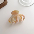 Elegante molletta per capelli in acetato marmorizzato ambra con scritte dorate - Arancione Marmorizzato