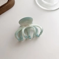 Elegant marbled blue acetate hair claw clip with handmade France gold lettering - Fresh Green
