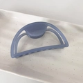 Pince à cheveux en acétate bleu avec design ajouré sur un plateau en céramique blanc - 2# Demi-cercle Creux (FJ-625) / Demi-cercle ajouré