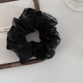 Detalle del coletero de encaje negro con perlas blancas y bordados de estilo francés - Estilo 3 / Negro