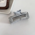 Elegant grey marble acetate hair claw clip with minimalist rectangular hollow design - Square Style (#1 Square)