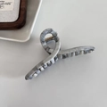 Elegant grey marble ink pattern acetate hair claw clip with strong metal spring - Criss-cross Style (3# Criss-cross Style)