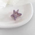 Pinza para el pelo estrella de acetato mármol morado con marco de metal dorado - 3# Rayas Moradas