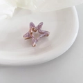 Detalle de pinza para el pelo de acetato en forma de estrella con muelle de metal dorado - 4# Patrón Rosa Púrpura