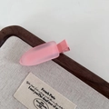 Close-up of a matte light pink duckbill hair clip with a streamlined resin design - Frosted Duckbill Clip / Light Pink