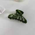 Elegante pinza per capelli in acetato verde smeraldo con trama marmorizzata per acconciature - Verde
