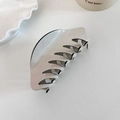 Grande molletta per capelli in acetato beige con bordo nero per acconciature eleganti - Grande / Bianco