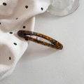 Detail einer ovalen Schildpatt-Haarklammer mit blauem Muster und Silberclip - 1# Blau Kaffee