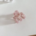 Pink marble acetate hair claw clip with square hollow design on white background - Pink