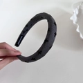 Cerchietto grigio con motivi a fiocco di cuore floccati ed etichetta fatta a mano - Grigio con Fiocco