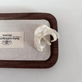 Pinza para el pelo mediana de estilo francés con textura de mármol crema - Triángulo Albaricoque Crema