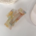 Chic iridescent acetate hair claw clip with colorful marble pattern for elegant updos - Holographic Large