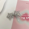 Silberne Glitzer-Stern-Haarklammern im Y2K-Stil für Damen, Paarweise im Set - Entenschnabel-Haarclips / Silberstern Entenschnabel-Clip