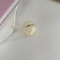 Pinza para el pelo redonda transparente con detalle de corazón blanco para mujer - Blanco Roto