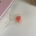 Pinza para el pelo con corazón rosa dulce y carcasa transparente para flequillo y coleta - Rosa