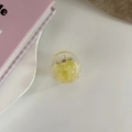 Pinza para el pelo amarilla traslúcida en forma de corazón con muelle metálico resistente - Amarillo