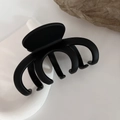 Grande molletta per capelli nera opaca minimalista dal design vintage per capelli folti - Nero opaco