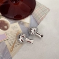 Detailed view of silver heart-shaped metal hair clips with beaded edges on a woven fabric - Beaded Edge Heart Style / Silver