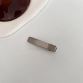 Fermaglio per capelli rettangolare minimalista in metallo argento con finitura lucida - Quadrato
