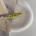 Y2K hellgrüne Strass-Haarspange mit bunten Stern-Edelsteinen und Kristallen - Grün
