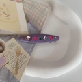 Y2K purple hair clip featuring pink stars and colorful rhinestones for women - Purple