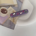 Barrette à cheveux violette avec strass et motif étoile rose pour un look Y2K - Violet