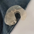 Minimalist creamy white horseshoe hair claw clip with translucent resin finish for hair styling - Jelly White