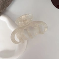 Molla per capelli in acetato bianco crema con logo dorato France Handmade elegante - Bianco Sirena