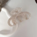 Pinza per capelli fatta a mano in acetato marmorizzato crema per capelli folti - Bianco Perla