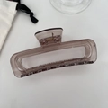 Große rechteckige Haarklammer in rauchgrau transparent für elegante Hochsteckfrisuren - Transparent Kaffee