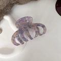 Grande molletta per capelli in acetato viola marmorizzato dal design elegante per capelli folti - Viola Multicolore