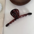 French vintage tortoiseshell hair claw clip in amber brown resin for elegant hairstyles - Tortoiseshell