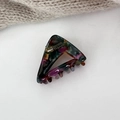 Detalle de pinza para el pelo orejas de gato con logo dorado Barrette la France - Degradado Verde Oscuro