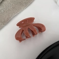 Detail view of a glossy caramel brown pumpkin claw clip with professional finish - Pumpkin Orange