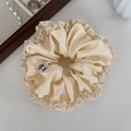 Coletero vintage francés de encaje crema en gasa para peinados elegantes de mujer - Coletero de Encaje Blanco Crema