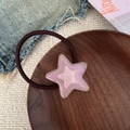 Elastic brown hair tie with a gradient purple jelly star accessory and glitter - Star Shape (Purple Hair Tie) / Purple Hair Tie