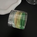 Green gradient high elasticity hair bands set in a clear plastic jar for women - Basic Style / Green System