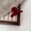 Molla per capelli bordeaux in acetato fatta a mano con scritta dorata in vassoio di legno - Piccolo / Marmo Rosso