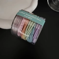 Candy colored high elasticity hair ties set in a transparent jar with macaron hues - Basic Style / Macaron Series