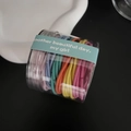 Bunte, hochelastische nahtlose Haargummis im Set im Glas für vielfältige Frisuren - Basisstil / Regenbogen-Töne