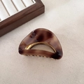 Elegante pinza de pelo de acetato carey en forma de media luna con dientes dorados - 3# Estampado de Leopardo