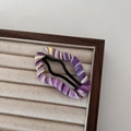 Colorful yarn-wrapped cloud hollow BB clip featuring purple, yellow, and white knit patterns - Purple